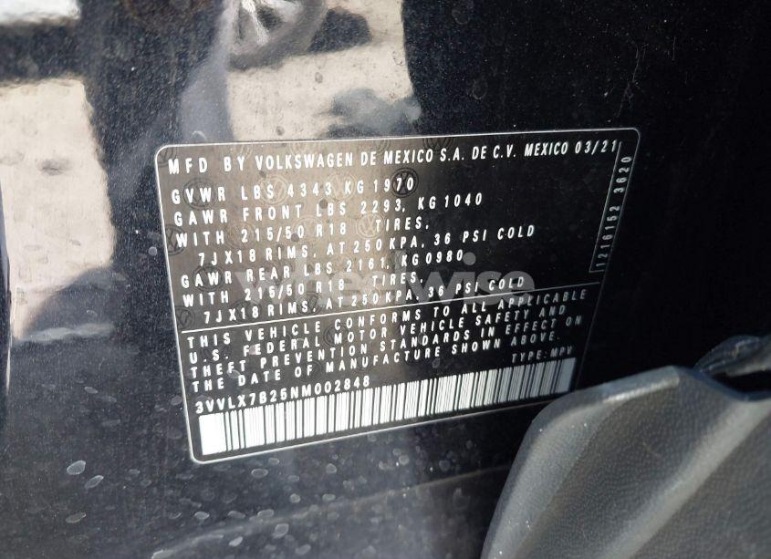 Photo 8 of 2022 Volkswagen Taos 1.5T SE (VIN 3VVLX7B25NM002848)