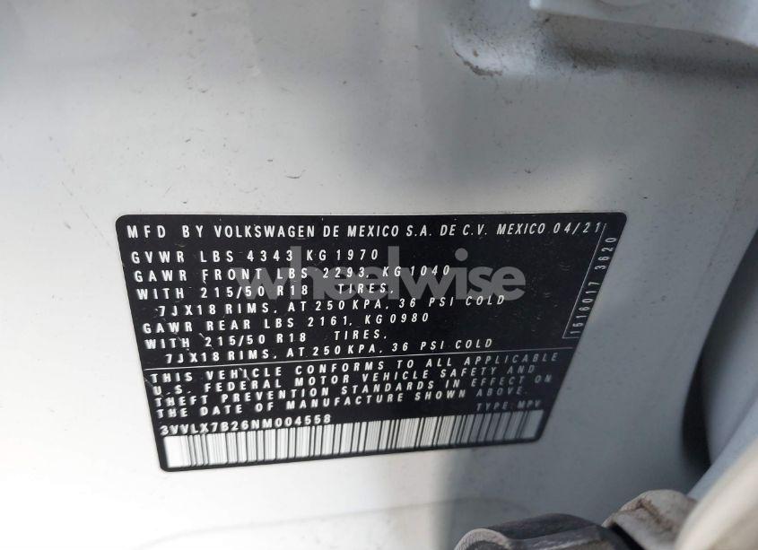 Photo 9 of 2022 Volkswagen Taos 1.5T SE (VIN 3VVLX7B26NM004558)