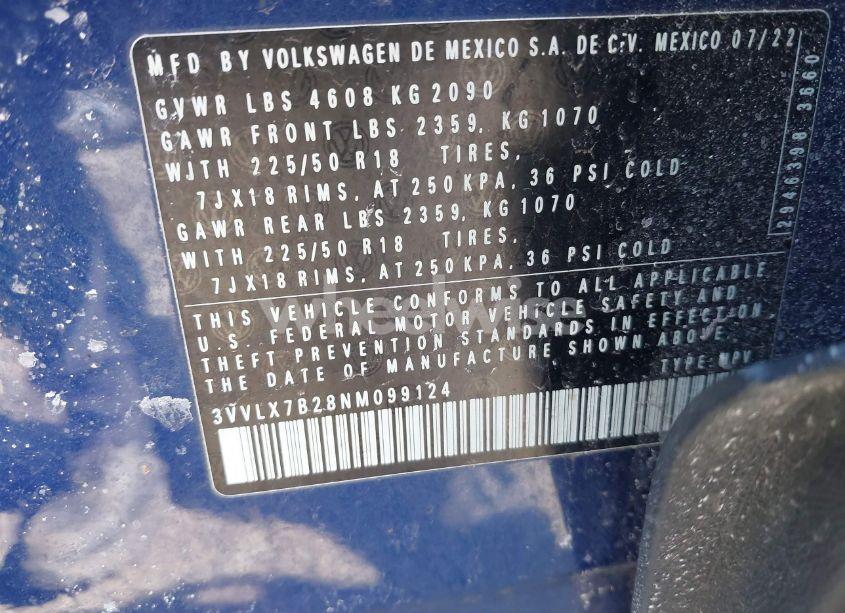Photo 9 of 2022 Volkswagen Taos 1.5T SE (VIN 3VVLX7B28NM099124)
