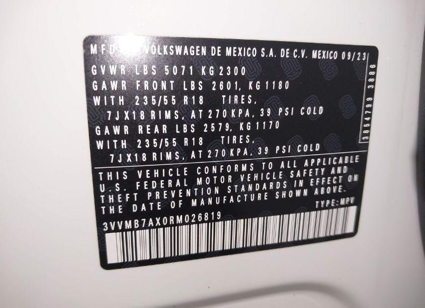 Photo 9 of 2024 Volkswagen Tiguan 2.0T SE/WOLFSBURG EDITION (VIN 3VVMB7AX0RM026819)