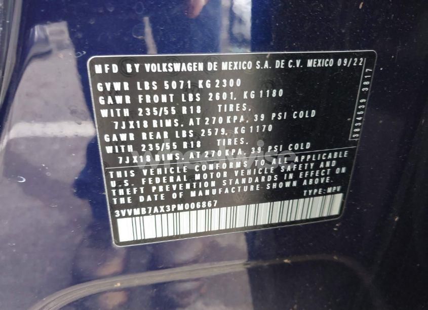 Photo 9 of 2023 Volkswagen Tiguan 2.0T SE (VIN 3VVMB7AX3PM006867)