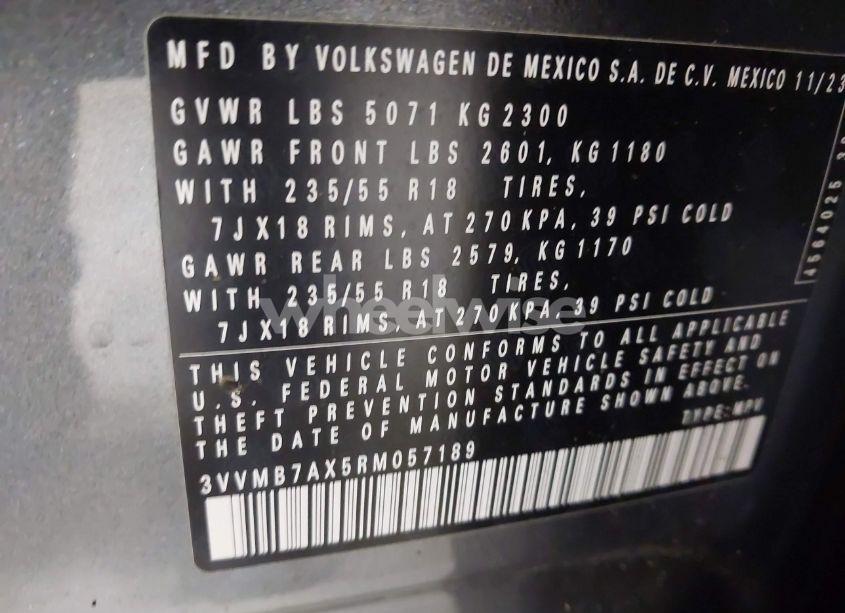 Photo 9 of 2024 Volkswagen Tiguan 2.0T SE/2.0T WOLFSBURG EDITION (VIN 3VVMB7AX5RM057189)