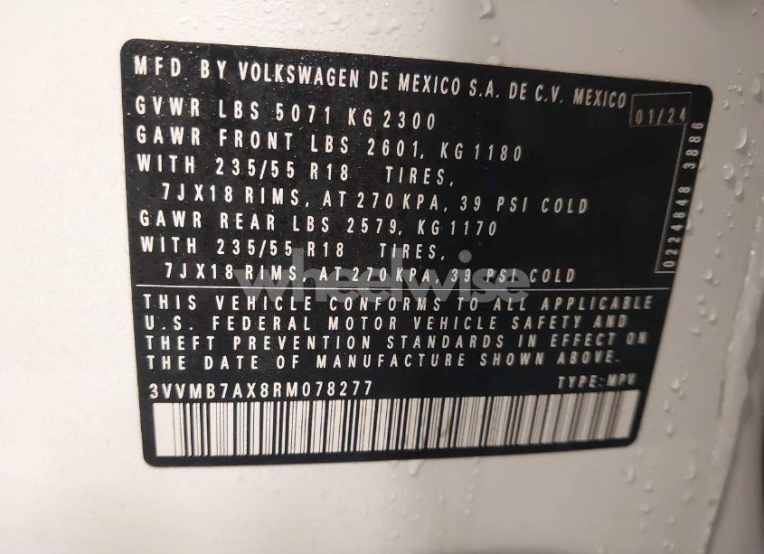 Photo 9 of 2024 Volkswagen Tiguan 2.0T SE/WOLFSBURG EDITION (VIN 3VVMB7AX8RM078277)