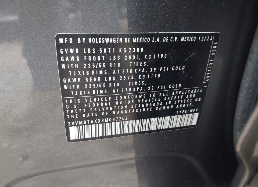 Photo 9 of 2024 Volkswagen Tiguan 2.0T SE/WOLFSBURG EDITION (VIN 3VVMB7AXXRM067202)