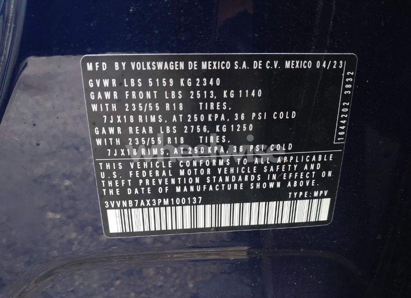 Photo 9 of 2023 Volkswagen Tiguan 2.0T SE (VIN 3VVNB7AX3PM100137)