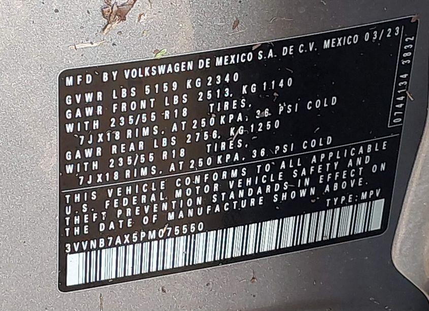 Photo 9 of 2023 Volkswagen Tiguan 2.0T SE (VIN 3VVNB7AX5PM075550)