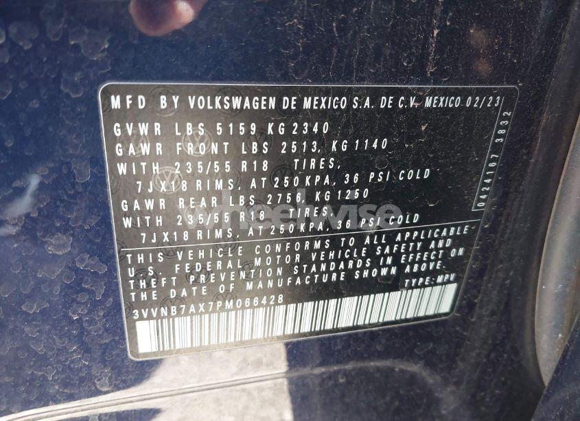 Photo 9 of 2023 Volkswagen Tiguan 2.0T SE (VIN 3VVNB7AX7PM066428)