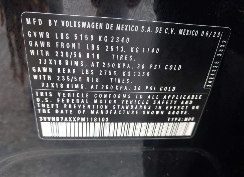 Photo 9 of 2023 Volkswagen Tiguan 2.0T SE (VIN 3VVNB7AXXPM118103)