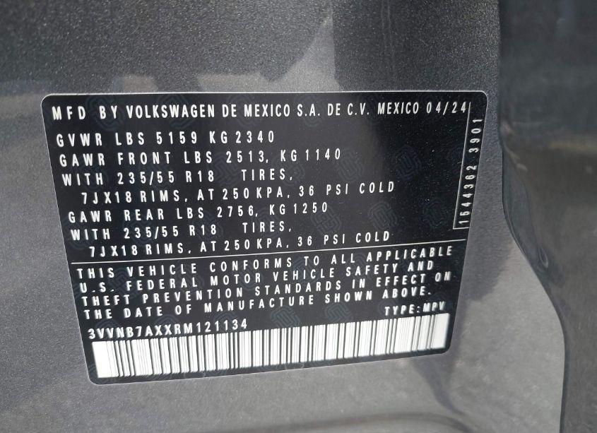 Photo 9 of 2024 Volkswagen Tiguan 2.0T SE/WOLFSBURG EDITION (VIN 3VVNB7AXXRM121134)
