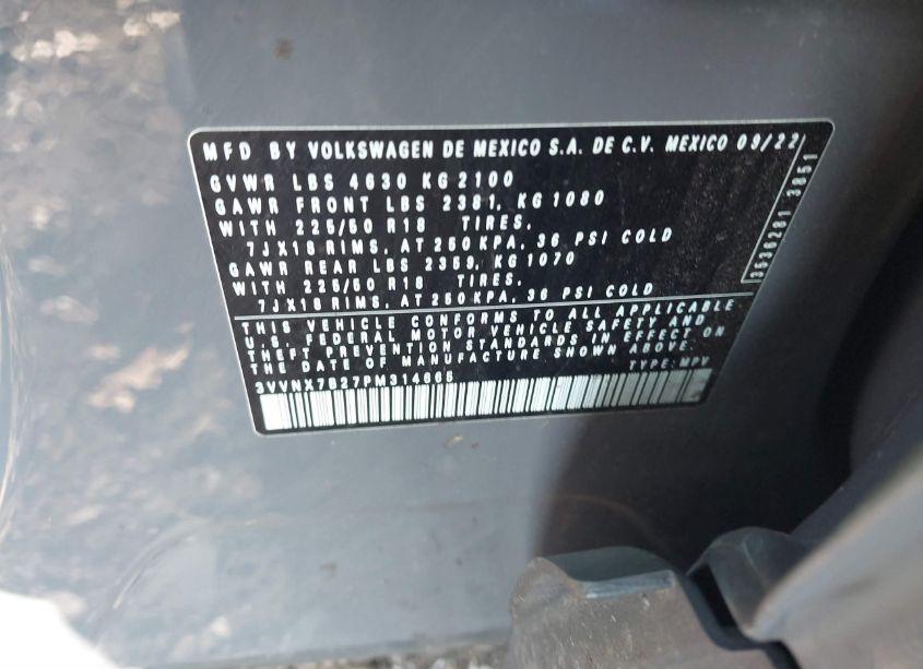 Photo 9 of 2023 Volkswagen Taos 1.5T SE (VIN 3VVNX7B27PM314665)