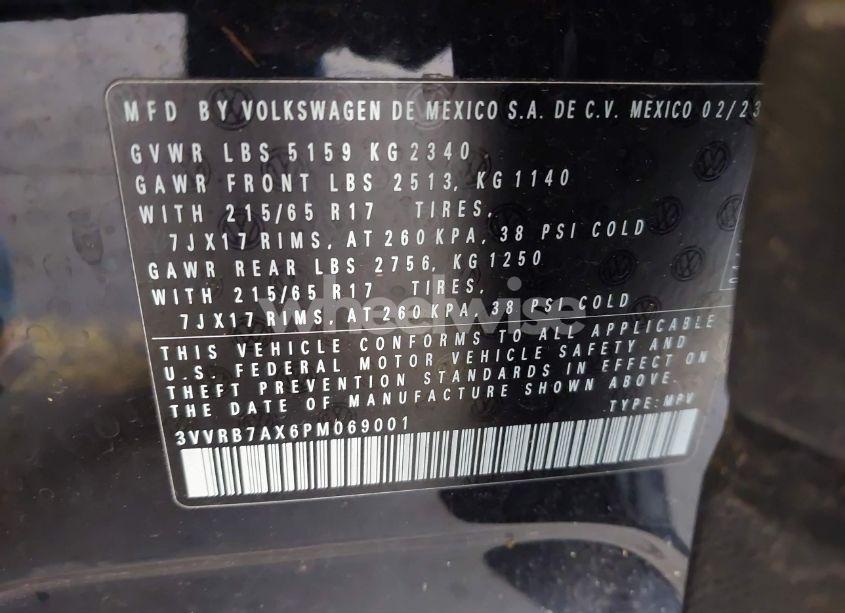 Photo 9 of 2023 Volkswagen Tiguan 2.0T S (VIN 3VVRB7AX6PM069001)