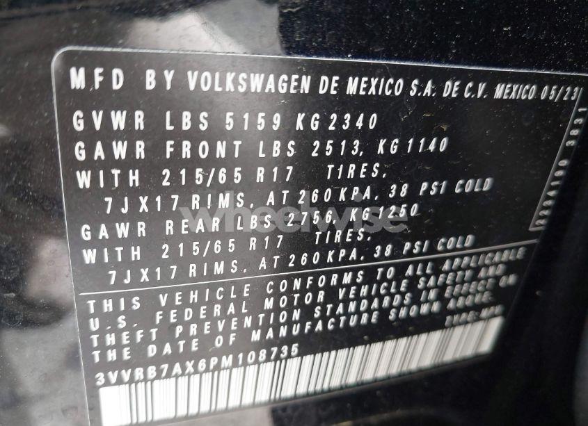 Photo 9 of 2023 Volkswagen Tiguan 2.0T S (VIN 3VVRB7AX6PM108735)