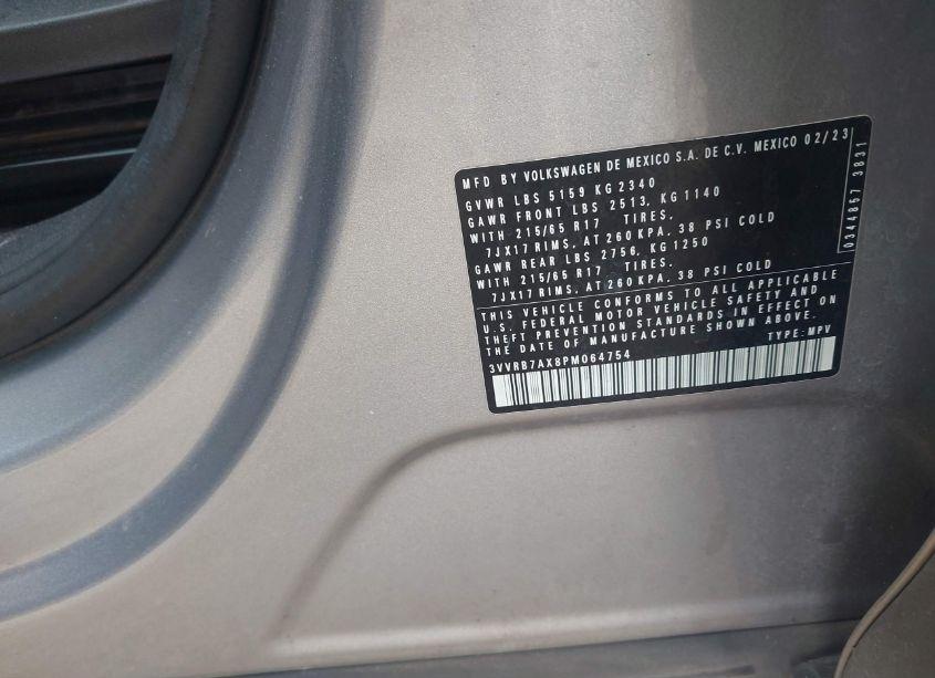 Photo 9 of 2023 Volkswagen Tiguan 2.0T S (VIN 3VVRB7AX8PM064754)