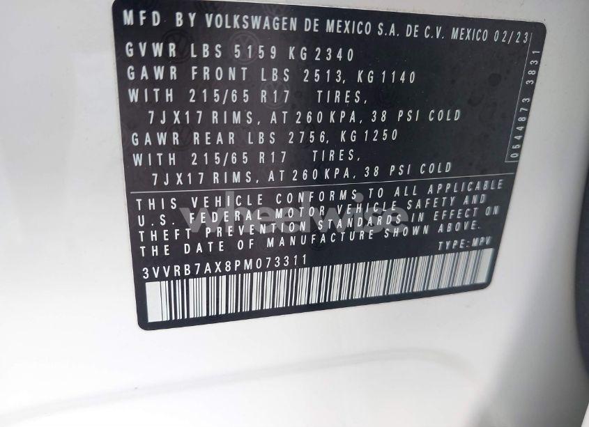 Photo 9 of 2023 Volkswagen Tiguan 2.0T S (VIN 3VVRB7AX8PM073311)