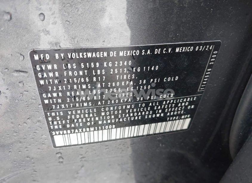 Photo 9 of 2024 Volkswagen Tiguan 2.0T S (VIN 3VVRB7AX8RM111008)