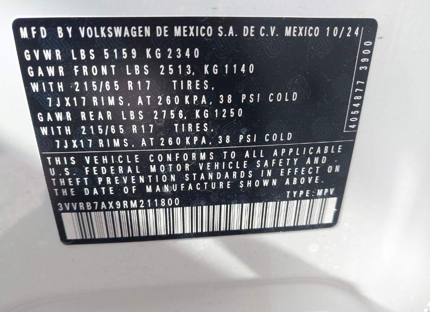 Photo 9 of 2024 Volkswagen Tiguan 2.0T S (VIN 3VVRB7AX9RM211800)