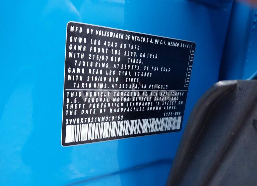 Photo 9 of 2022 Volkswagen Taos 1.5T SE (VIN 3VVRX7B21NM010150)