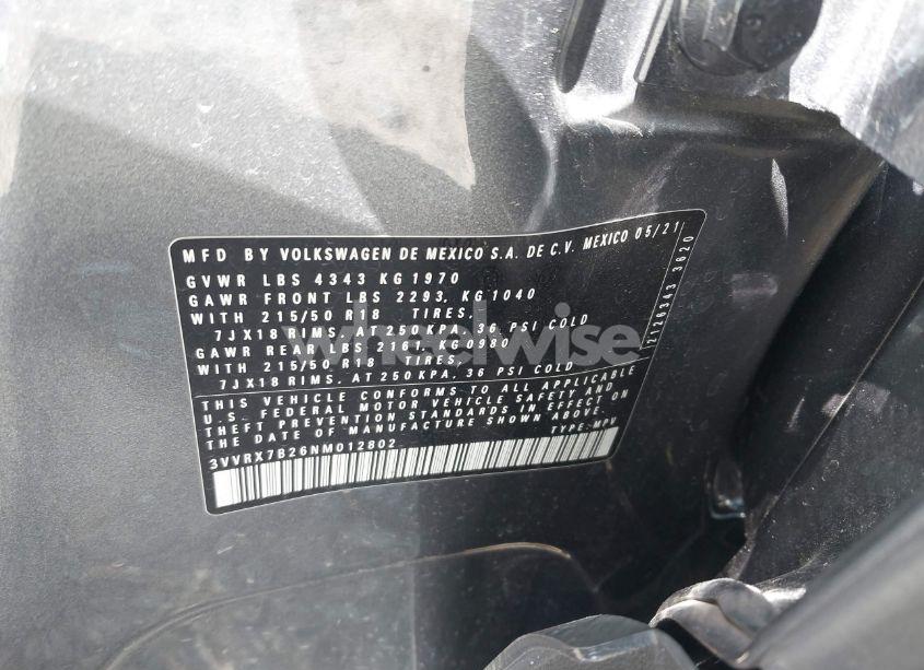 Photo 9 of 2022 Volkswagen Taos 1.5T SE (VIN 3VVRX7B26NM012802)