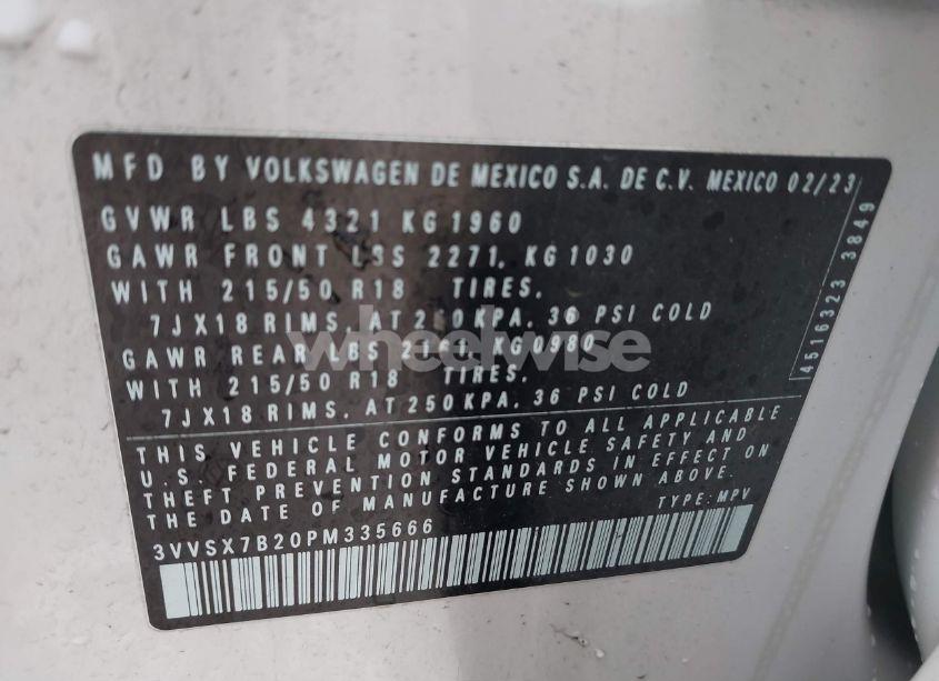 Photo 9 of 2023 Volkswagen Taos 1.5T SE (VIN 3VVSX7B20PM335666)