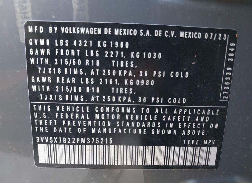 Photo 9 of 2023 Volkswagen Taos 1.5T SE (VIN 3VVSX7B22PM375215)