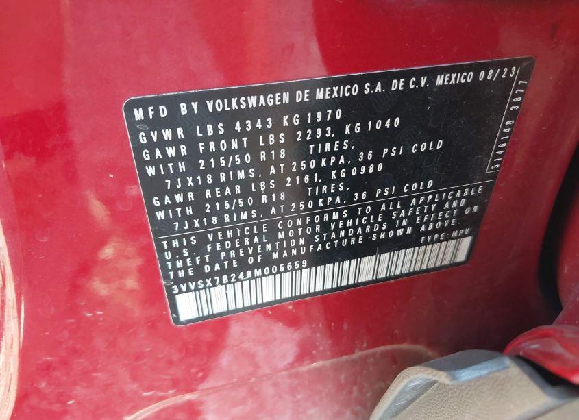 Photo 9 of 2024 Volkswagen Taos 1.5T SE (VIN 3VVSX7B24RM005659)