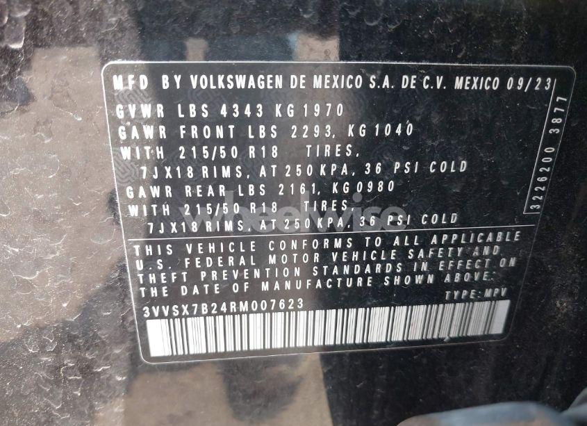 Photo 9 of 2024 Volkswagen Taos 1.5T SE (VIN 3VVSX7B24RM007623)