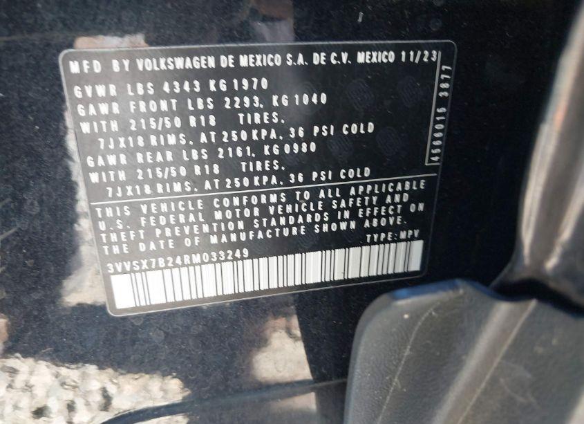 Photo 9 of 2024 Volkswagen Taos 1.5T SE (VIN 3VVSX7B24RM033249)