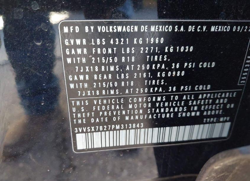 Photo 9 of 2023 Volkswagen Taos 1.5T SE (VIN 3VVSX7B27PM313843)