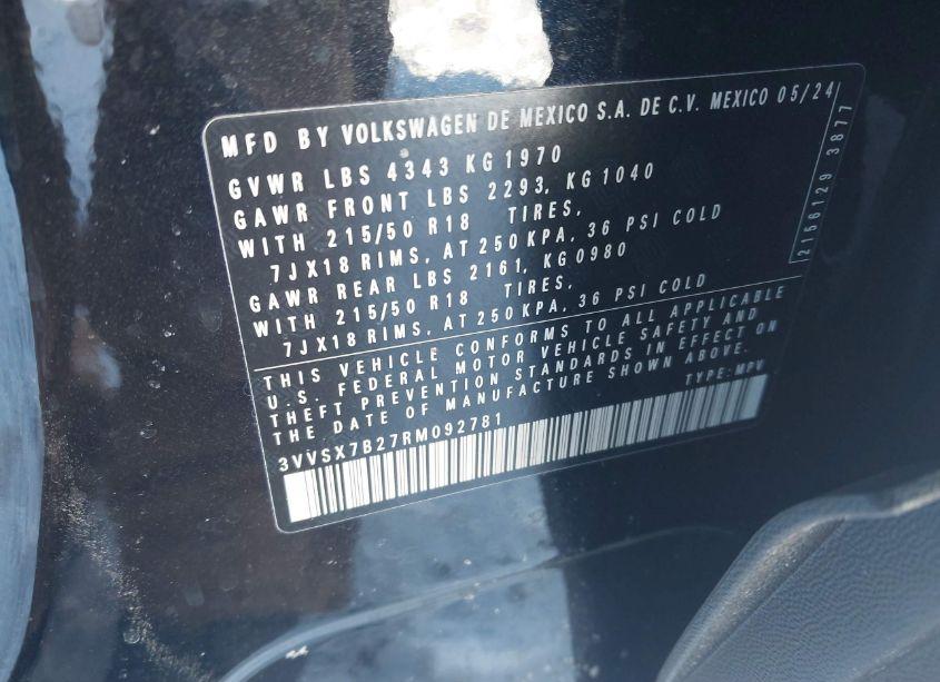 Photo 9 of 2024 Volkswagen Taos 1.5T SE (VIN 3VVSX7B27RM092781)