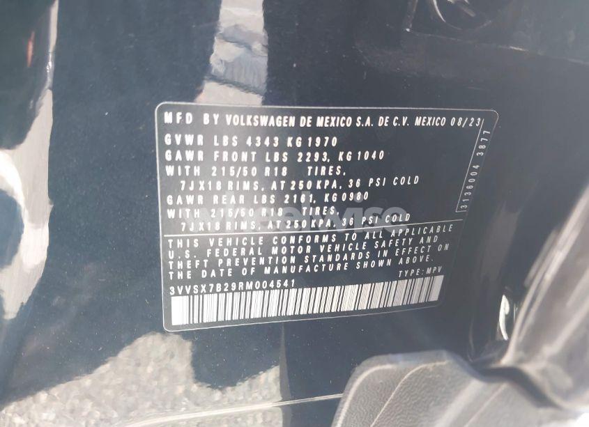 Photo 9 of 2024 Volkswagen Taos 1.5T SE (VIN 3VVSX7B29RM004541)