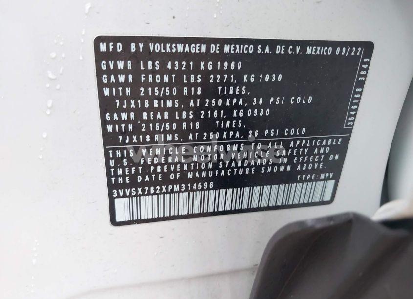 Photo 9 of 2023 Volkswagen Taos 1.5T SE (VIN 3VVSX7B2XPM314596)