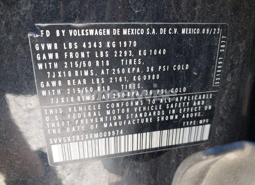 Photo 9 of 2024 Volkswagen Taos 1.5T SE (VIN 3VVSX7B2XRM009974)