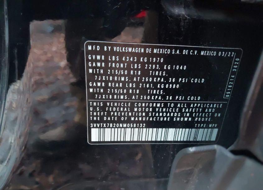 Photo 9 of 2022 Volkswagen Taos 1.5T SE (VIN 3VVTX7B20NM058132)