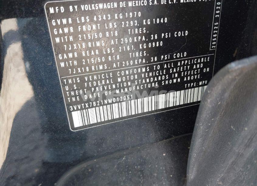 Photo 9 of 2022 Volkswagen Taos 1.5T SE (VIN 3VVTX7B21NM012051)