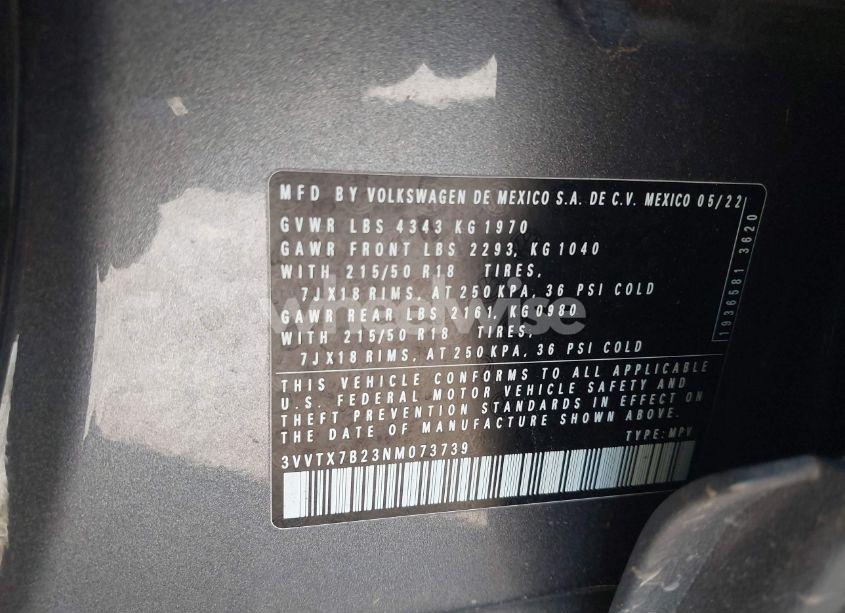 Photo 9 of 2022 Volkswagen Taos 1.5T SE (VIN 3VVTX7B23NM073739)