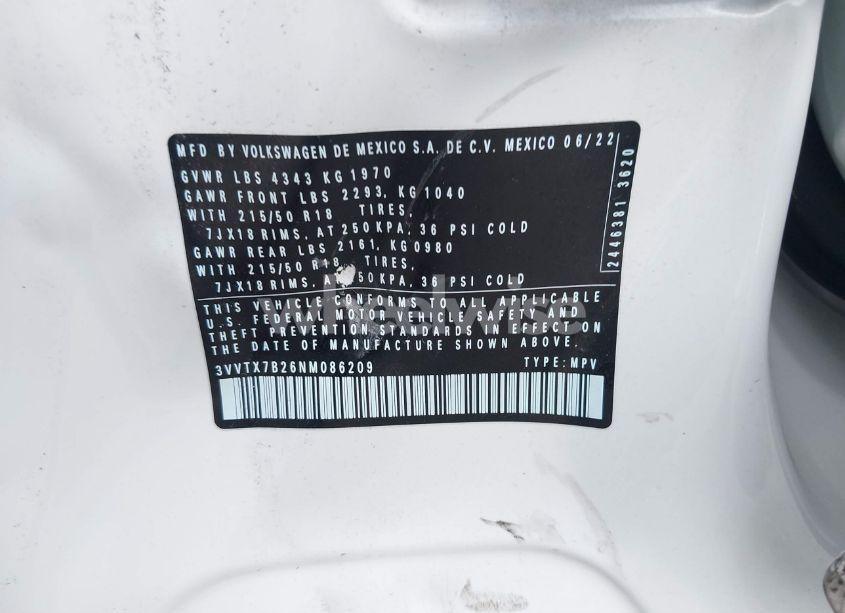 Photo 9 of 2022 Volkswagen Taos 1.5T SE (VIN 3VVTX7B26NM086209)