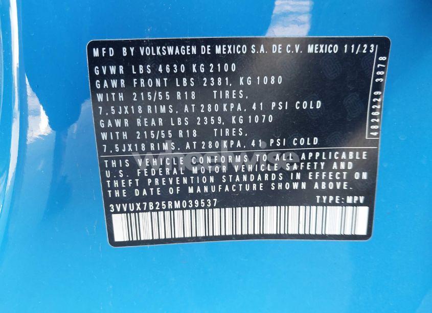 Photo 9 of 2024 Volkswagen Taos 1.5T SE (VIN 3VVUX7B25RM039537)