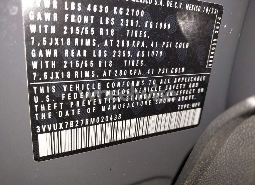 Photo 9 of 2024 Volkswagen Taos 1.5T SE (VIN 3VVUX7B27RM020438)