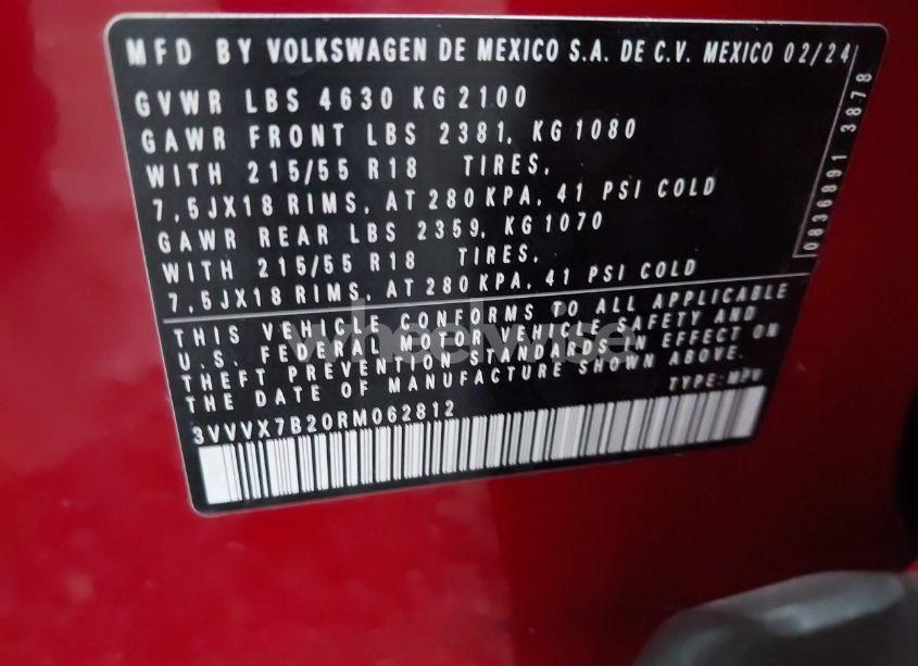 Photo 9 of 2024 Volkswagen Taos 1.5T SE (VIN 3VVVX7B20RM062812)