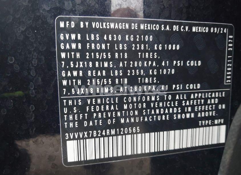 Photo 9 of 2024 Volkswagen Taos 1.5T SE (VIN 3VVVX7B24RM120565)