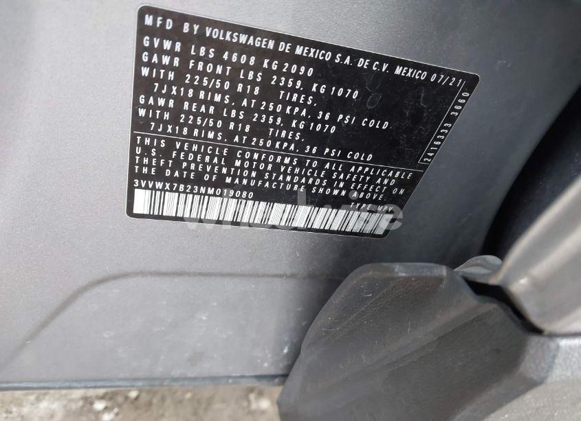 Photo 9 of 2022 Volkswagen Taos 1.5T SE (VIN 3VVWX7B23NM019080)