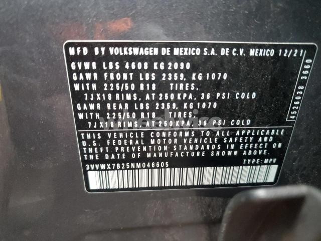 Photo 6 of 2022 VOLKSWAGEN TAOS SE (VIN 3VVWX7B25NM046605)