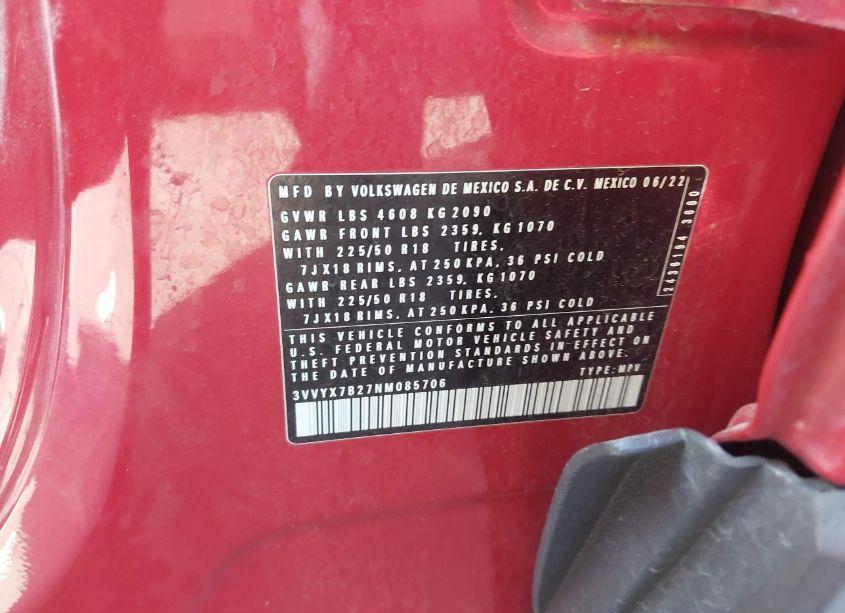 Photo 9 of 2022 Volkswagen Taos 1.5T SE (VIN 3VVYX7B27NM085706)