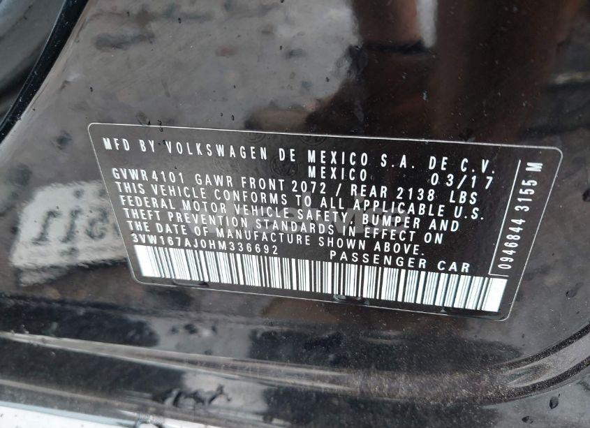 Photo 9 of 2017 Volkswagen Jetta 1.4T S (VIN 3VW167AJ0HM336692)
