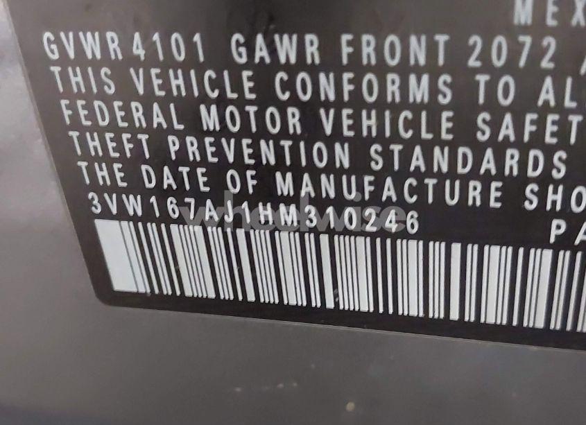 Photo 9 of 2017 Volkswagen Jetta 1.4T S (VIN 3VW167AJ1HM310246)