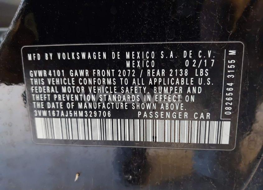 Photo 9 of 2017 Volkswagen Jetta 1.4T S (VIN 3VW167AJ5HM329706)