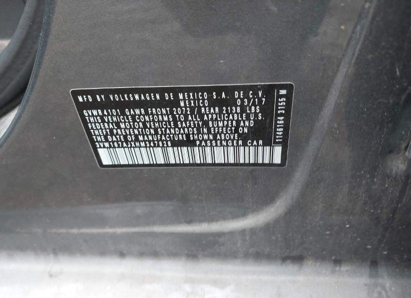 Photo 9 of 2017 Volkswagen Jetta 1.4T S (VIN 3VW167AJXHM347828)