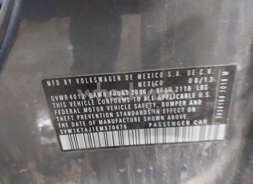 Photo 9 of 2014 Volkswagen Jetta 2.0L S (VIN 3VW1K7AJ1EM370678)