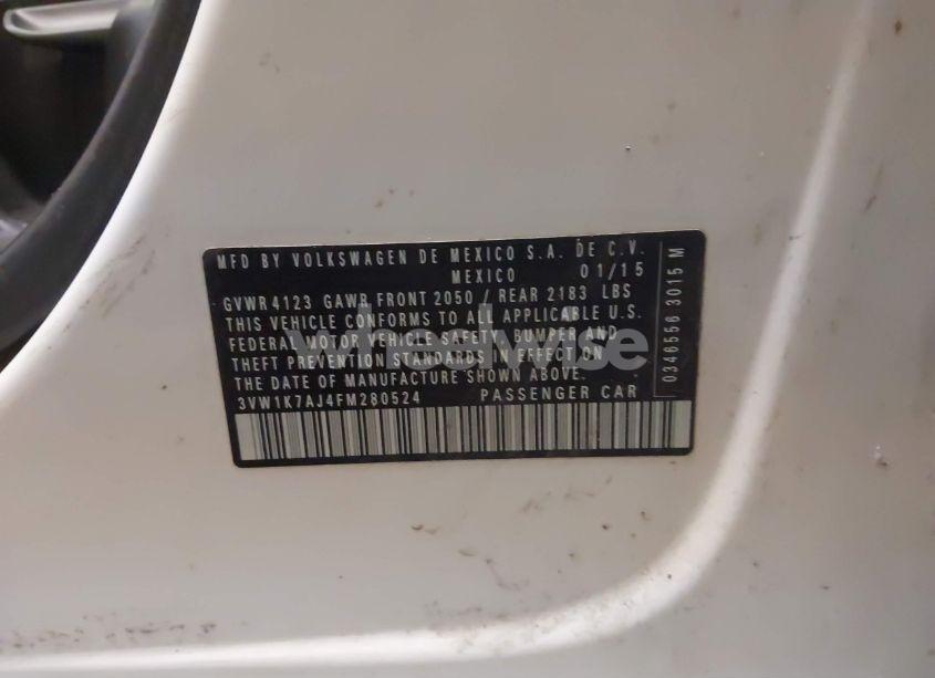 Photo 9 of 2015 Volkswagen Jetta 2.0L S (VIN 3VW1K7AJ4FM280524)