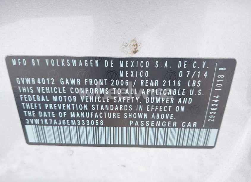 Photo 9 of 2014 Volkswagen Jetta 2.0L S (VIN 3VW1K7AJ6EM333058)